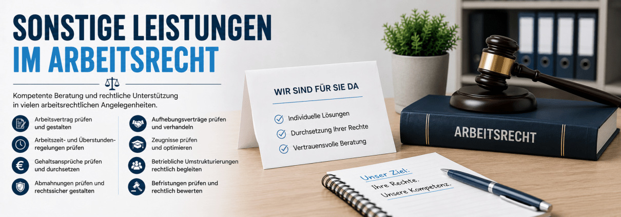 Leistungen-Arbeitsrecht Leistungen vom Anwalt für Arbeitsrecht