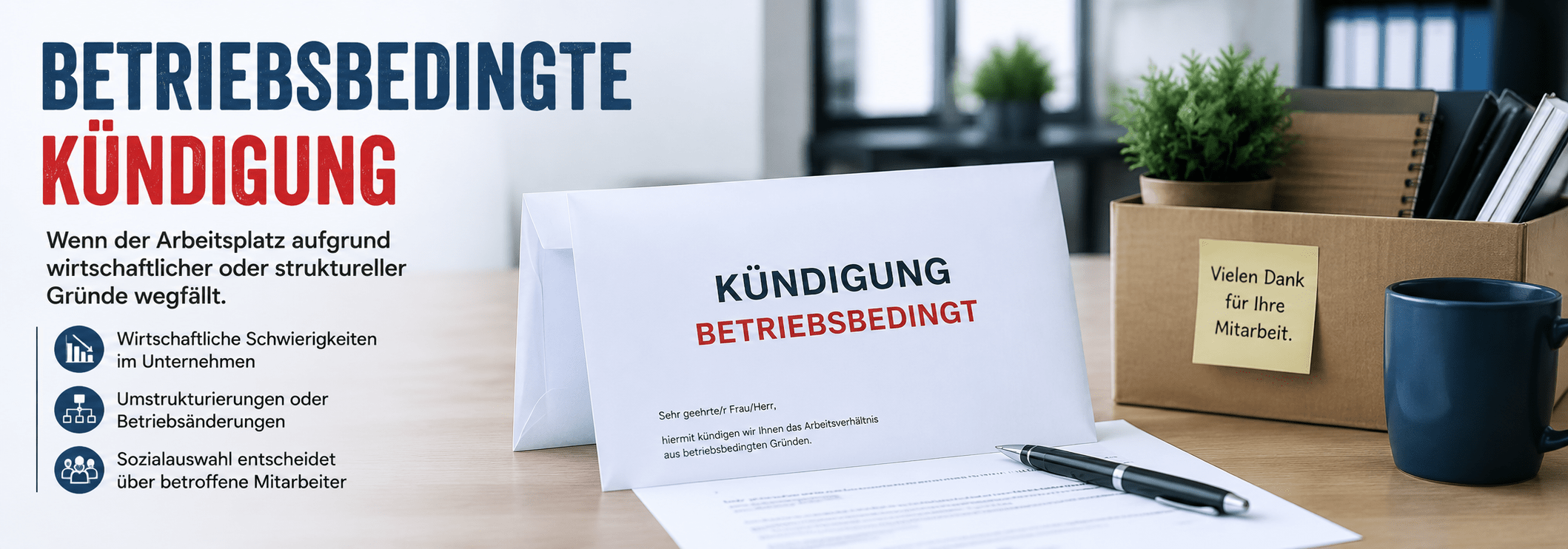 Tipps vom Anwalt für Arbeitsrecht bei betriebsbedingter Kündigung des Arbeitsvertrages